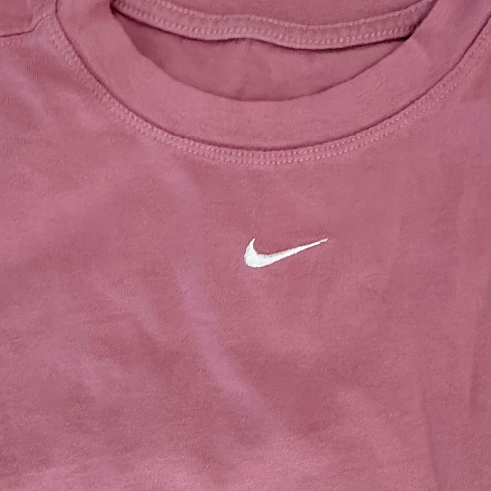 Nike Dusty Rose Long Sleeve Crew with White Swoosh - Picture 3 of 3